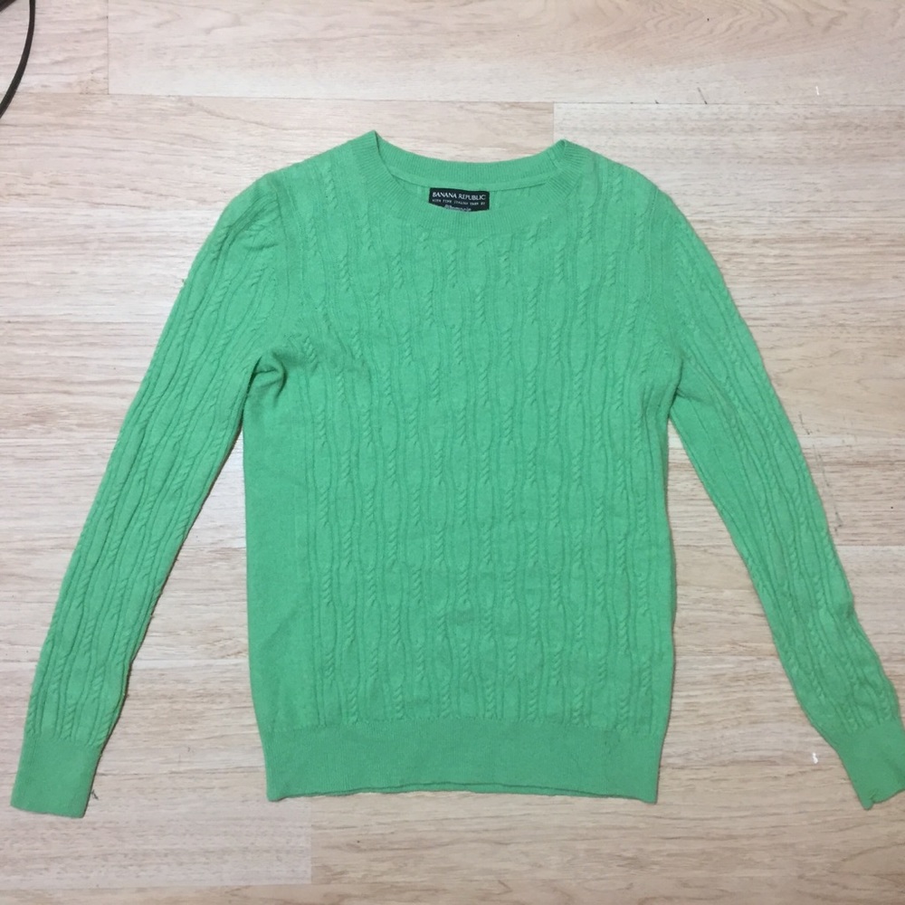Banana Republic Lime Green Quilted Sweater